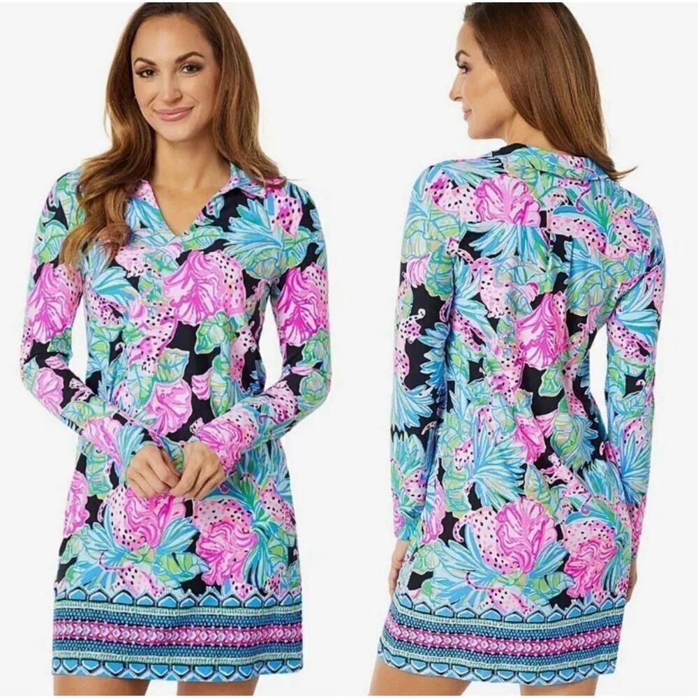 Lilly Pulitzer EUC Jaguar Jungle Chillylilly Andrienne Dress Size XL